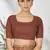 Brown woven lycra saree with blouse