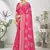 Pink woven lycra saree with blouse