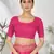 Pink woven lycra saree with blouse