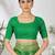 Green woven lycra saree with blouse
