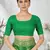 Green woven lycra saree with blouse