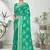 Turquoise woven lycra saree with blouse