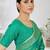 Turquoise woven lycra saree with blouse