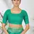 Turquoise woven lycra saree with blouse