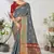 Grey woven lycra saree with blouse