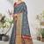 Grey woven lycra saree with blouse