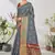 Grey woven lycra saree with blouse