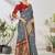 Grey woven lycra saree with blouse