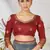 Grey woven lycra saree with blouse