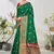 Green woven lycra saree with blouse