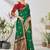 Green woven lycra saree with blouse