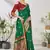 Green woven lycra saree with blouse