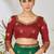 Green woven lycra saree with blouse