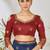 Dark blue woven lycra saree with blouse