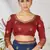 Dark blue woven lycra saree with blouse