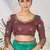 Turquoise woven lycra saree with blouse