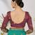 Turquoise woven lycra saree with blouse