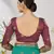 Turquoise woven lycra saree with blouse