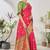 Pink woven lycra saree with blouse