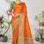Orange woven lycra saree with blouse
