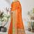Orange woven lycra saree with blouse