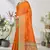 Orange woven lycra saree with blouse