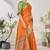 Orange woven lycra saree with blouse