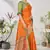 Orange woven lycra saree with blouse