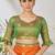 Orange woven lycra saree with blouse
