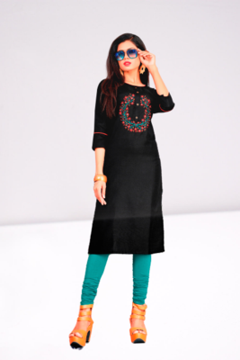 Women Embroidery Work Cotton Kurti KE_391 1