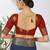 Dark blue woven lycra saree with blouse