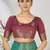 Turquoise woven lycra saree with blouse