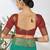 Turquoise woven lycra saree with blouse