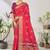 Pink woven lycra saree with blouse