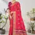 Pink woven lycra saree with blouse