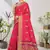 Pink woven lycra saree with blouse