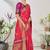 Pink woven lycra saree with blouse