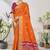 Orange woven lycra saree with blouse