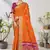 Orange woven lycra saree with blouse