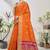 Orange woven lycra saree with blouse