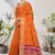 Orange woven lycra saree with blouse