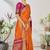Orange woven lycra saree with blouse