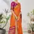 Orange woven lycra saree with blouse