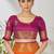 Orange woven lycra saree with blouse
