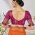 Orange woven lycra saree with blouse