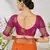 Orange woven lycra saree with blouse