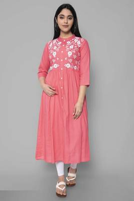 Rayon A-line Embroidery Trendy Kurti KE_Mohini_Gajri 1