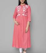 Rayon A-line Embroidery Trendy Kurti KE_Mohini_Gajri