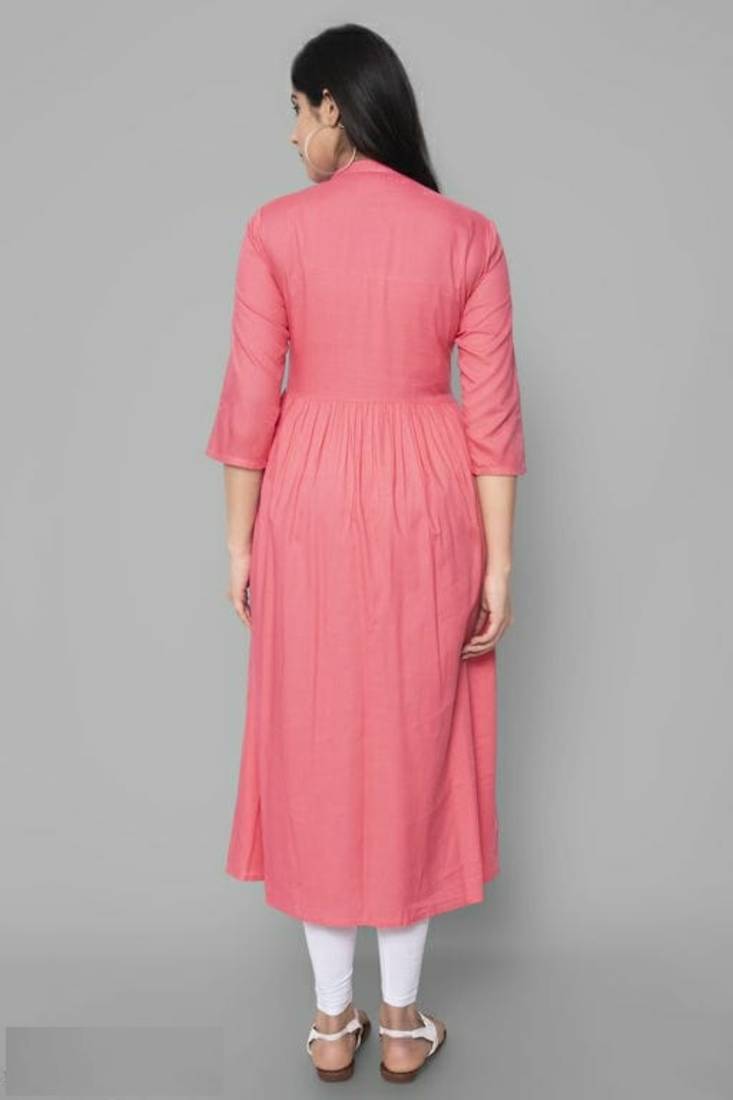 Rayon A-line Embroidery Trendy Kurti KE_Mohini_Gajri