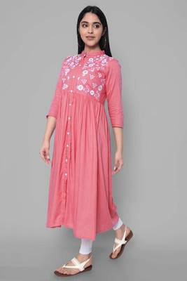 Rayon A-line Embroidery Trendy Kurti KE_Mohini_Gajri 3